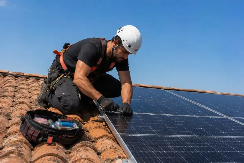 Maintenance et monitoring de panneaux solaires à Navacelles