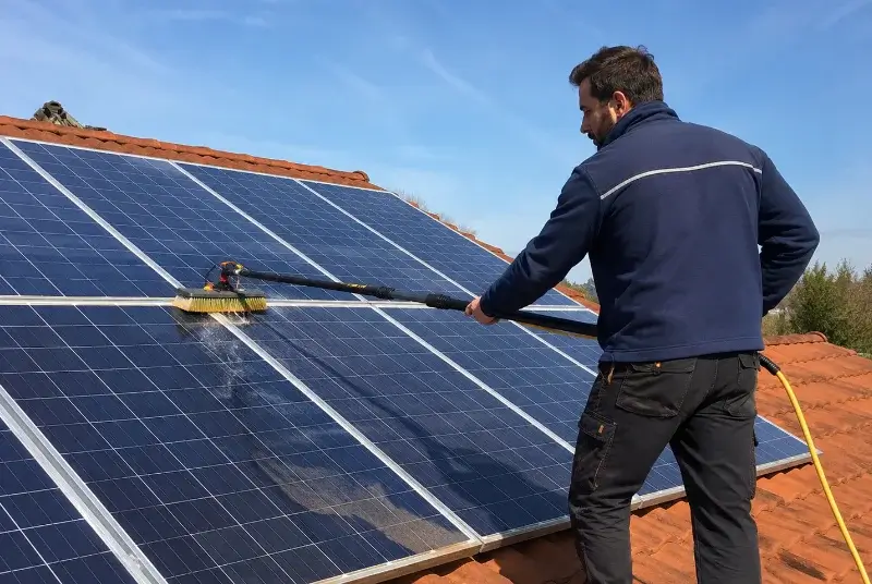 Nettoyage et entretien de panneaux solaires à Navacelles